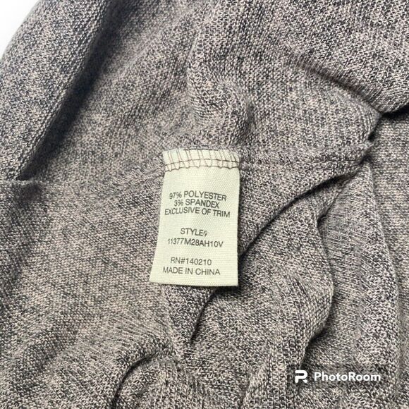 Joie de Vivre Womens Top Size M Gray Beaded Half Sleeve Tie Front Pullover Fall - Picture 7 of 8